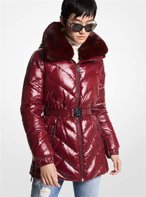 red michael kors puffer jacket|Michael Kors puffer jacket sale.